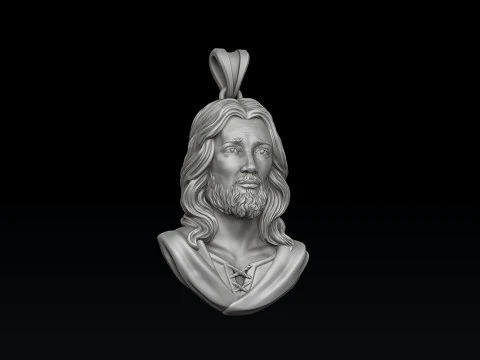 3D-Druckmodell mit Jesus-Christus-Kopf-Anh&auml;nger 3D Druckmodell