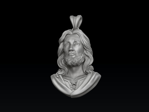 Jesus Christ Head Pendant 3D print model 3Dプリントモデル