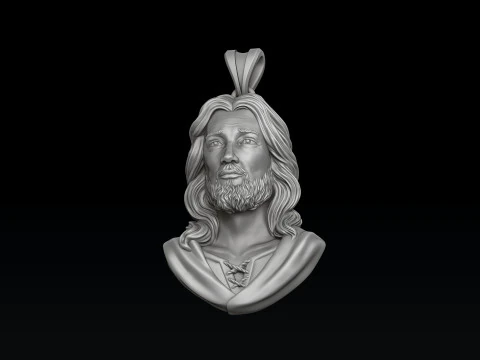 3D-Druckmodell mit Jesus-Christus-Kopf-Anh&auml;nger 3D Druckmodell