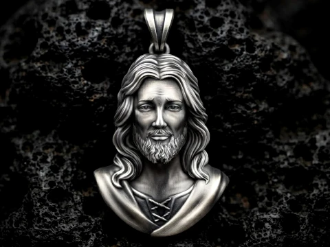 Jesus Christ Head Pendant 3D print model 3D Print Model