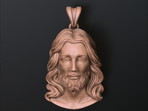 Jesus Christ Head Pendant v2 3D print model 3Dプリントモデル