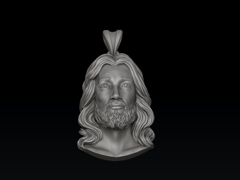 Jesus Christ Head Pendant v2 3D print model 3Dプリントモデル