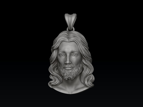 Jesus Christ Head Pendant v2 3D print model 3Dプリントモデル