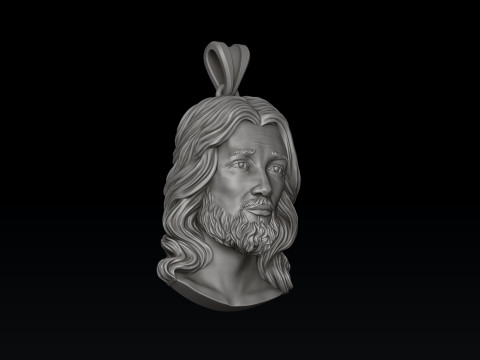 Jesus Christ Head Pendant v2 3D print model 3Dプリントモデル