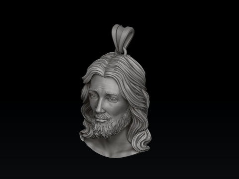 Jesus Christ Head Pendant v2 3D print model 3Dプリントモデル