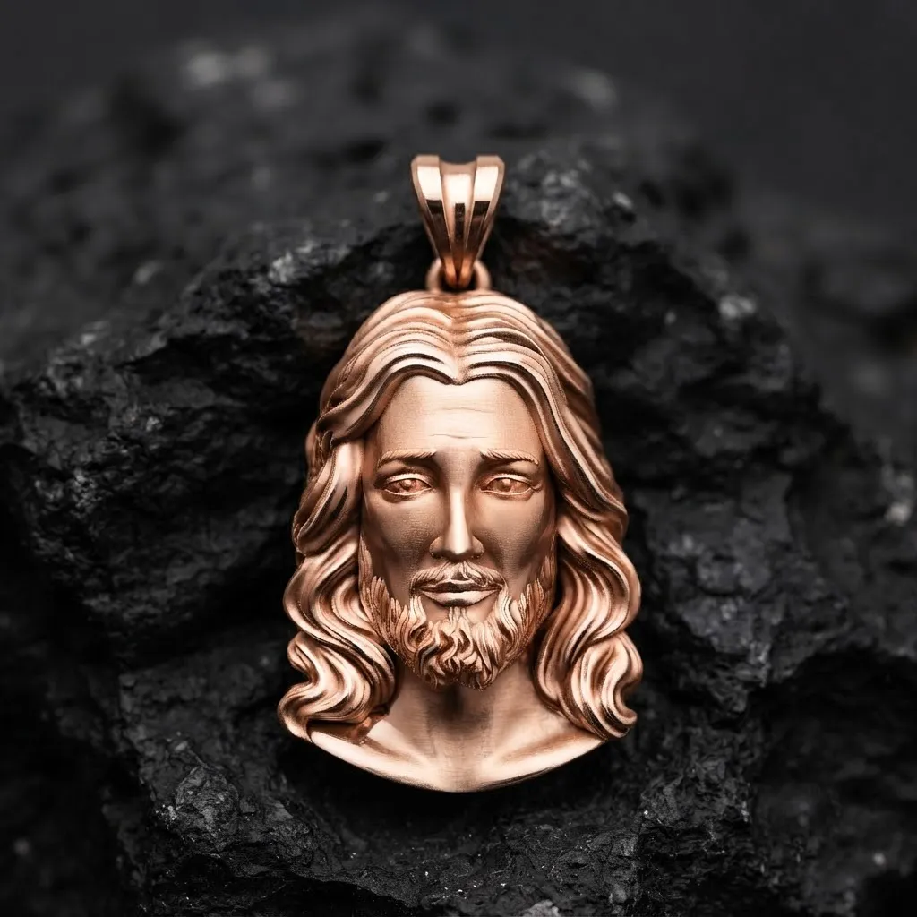 Jesus Christ Head Pendant v2 3D print model 3D Print Model .c4d .max .obj .3ds .fbx .stl .blend 
