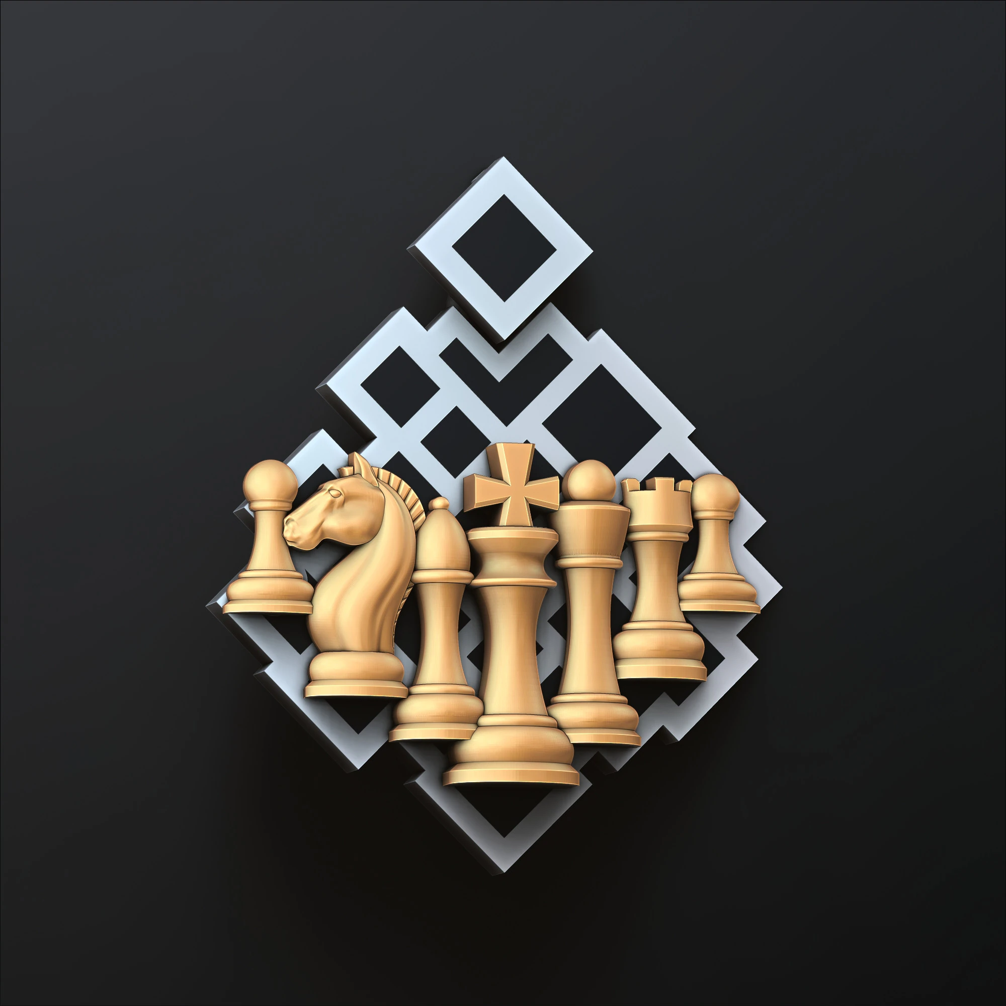 Jewelry Chess Pendant With Enamel 3D print model 3D Print Model .c4d .max .obj .3ds .fbx .stl .blend 