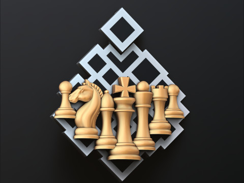 Jewelry Chess Pendant With Enamel 3D print model 3Dプリントモデル