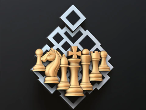 Schmuck Schachanh&auml;nger mit Emaille 3D-Druckmodell 3D Druckmodell