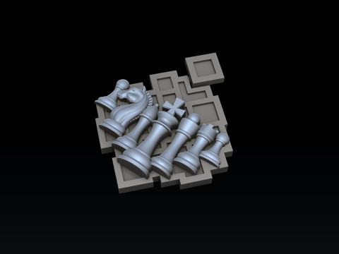 Jewelry Chess Pendant With Enamel 3D print model 3Dプリントモデル