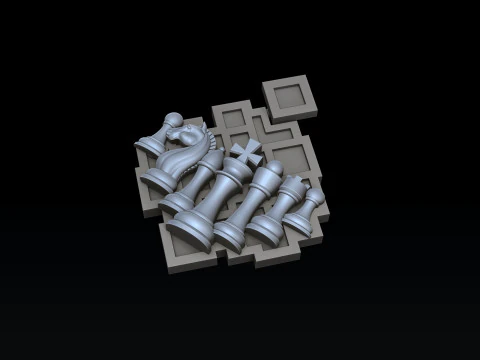 Jewelry Chess Pendant With Enamel 3D print model 3D Print Model