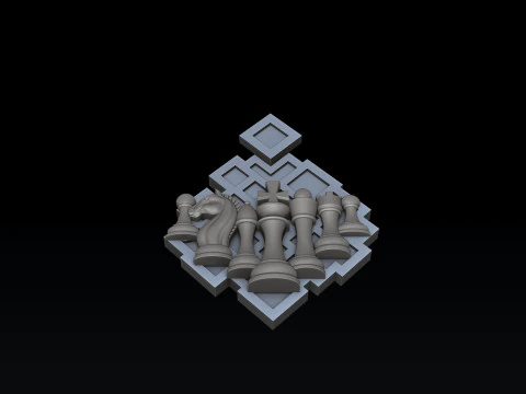 Jewelry Chess Pendant With Enamel 3D print model 3D Print Model