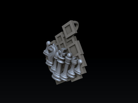 Jewelry Chess Pendant With Enamel 3D print model 3Dプリントモデル