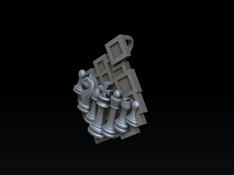 Jewelry Chess Pendant With Enamel 3D print model 3D Print Model
