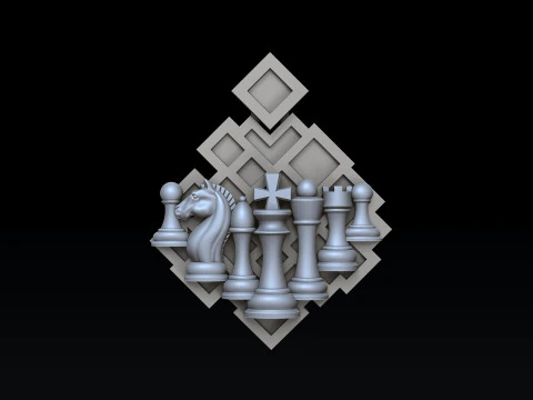 Jewelry Chess Pendant With Enamel 3D print model 3D Print Model