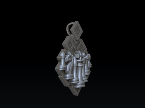 Jewelry Chess Pendant With Enamel 3D print model 3Dプリントモデル