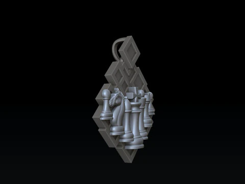 Jewelry Chess Pendant With Enamel 3D print model 3D Print Model