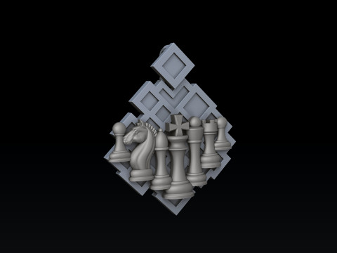 Jewelry Chess Pendant With Enamel 3D print model 3Dプリントモデル