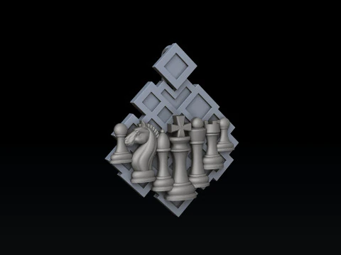 Jewelry Chess Pendant With Enamel 3D print model 3D Print Model