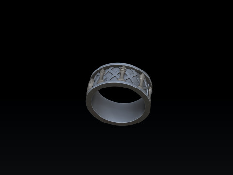 Jewelry Chess Ring With Enamel 3D print model 3Dプリントモデル