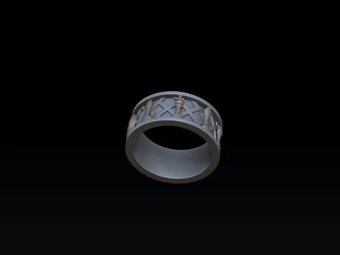 Jewelry Chess Ring With Enamel 3D print model 3D Print Model