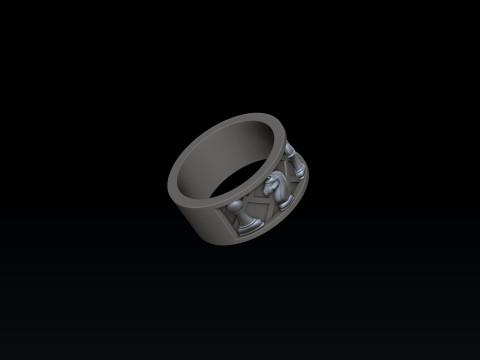 Jewelry Chess Ring With Enamel 3D print model 3Dプリントモデル