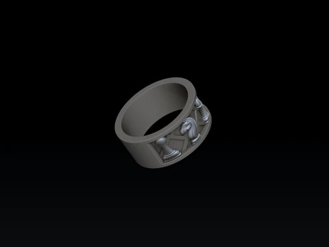 Jewelry Chess Ring With Enamel 3D print model 3D Print Model