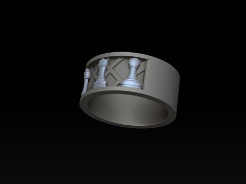 Jewelry Chess Ring With Enamel 3D print model 3Dプリントモデル