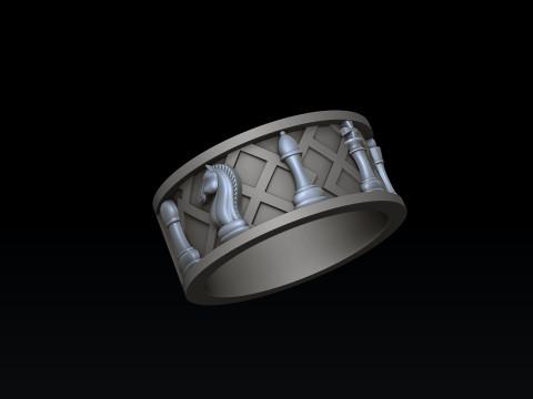 Jewelry Chess Pendant Ring With Enamel Collection Set Pack 3D print model 3Dプリントモデル