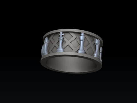 Jewelry Chess Pendant Ring With Enamel Collection Set Pack 3D print model 3Dプリントモデル