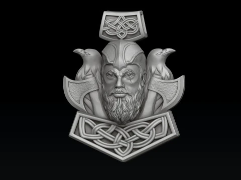 Ensemble de collection de pendentifs de bague Viking Mod&egrave;le d'impression 3D Modèles 3D en vedette