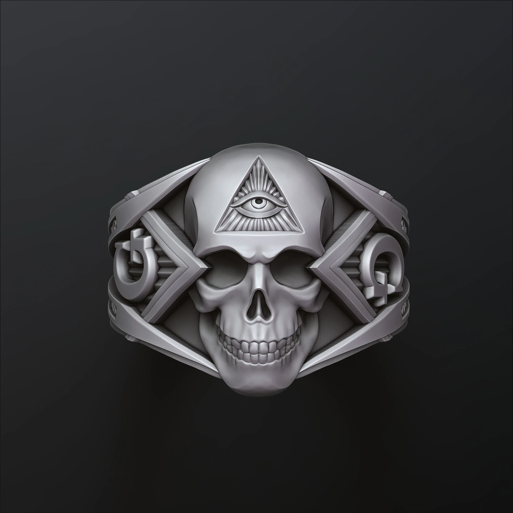 Skull Mason Ring 3D print model 3D Print Model .c4d .max .obj .3ds .fbx .stl .blend 