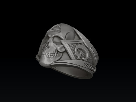 Skull Mason Ring 3D print model 3Dプリントモデル