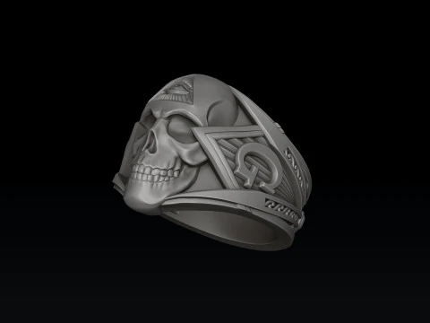 Skull Mason Ring 3D print model 3D Print Model