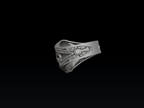 Skull Mason Ring 3D print model 3Dプリントモデル