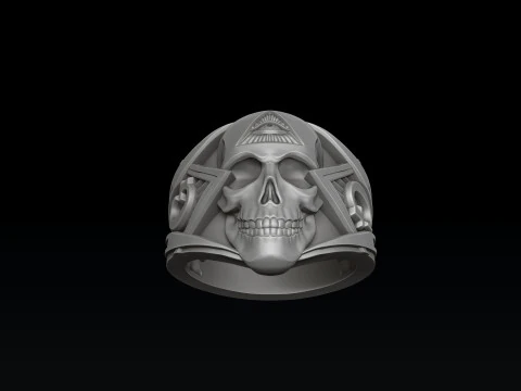 Skull Mason Ring 3D print model 3D Print Model