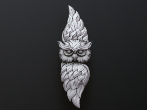 Owl Pendant 3D print model 3Dプリントモデル