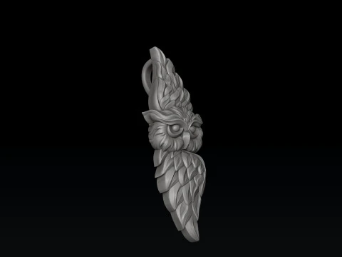Owl Pendant 3D print model 3D Print Model