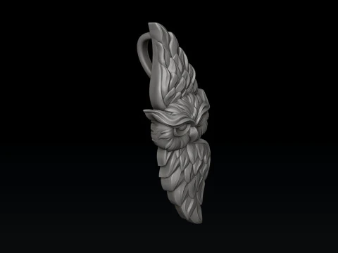 Owl Pendant 3D print model 3D Print Model