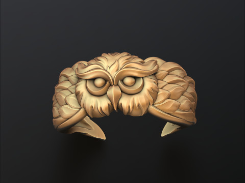 Owl Ring 3D print model Modello di stampa 3D