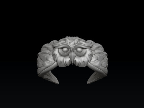 Owl Ring 3D print model 3Dプリントモデル