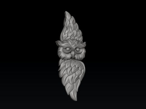 Owl Pendant Ring Set 3D print model 3D Baskı Modeli