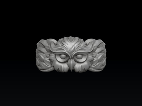Owl Pendant Ring Set 3D print model 3D Baskı Modeli