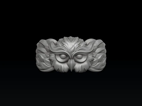Owl Pendant Ring Set 3D print model 3D Print Model