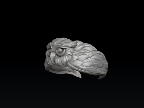 Owl Pendant Ring Set 3D print model 3D Baskı Modeli