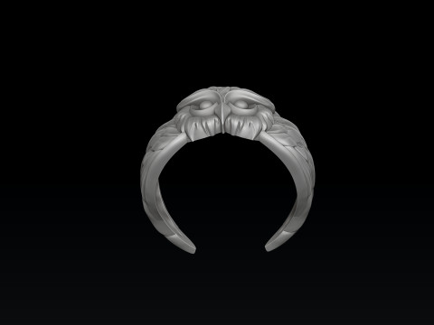 Owl Pendant Ring Set 3D print model 3D Baskı Modeli