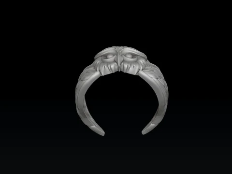 Owl Pendant Ring Set 3D print model 3D Print Model