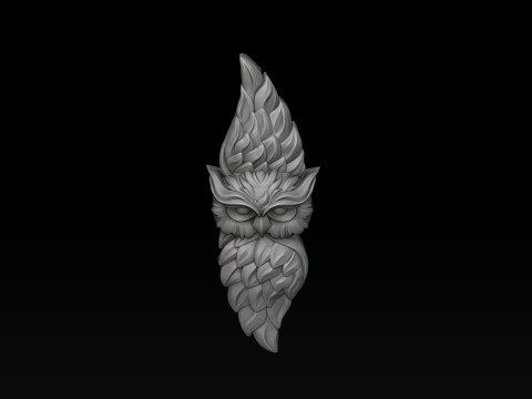 Owl Pendant Ring Set 3D print model 3D Baskı Modeli