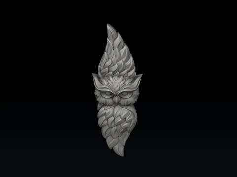 Owl Pendant Ring Set 3D print model 3D Print Model