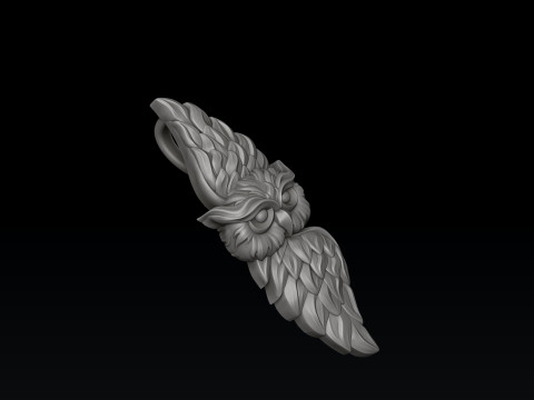 Owl Pendant Ring Set 3D print model 3D Baskı Modeli